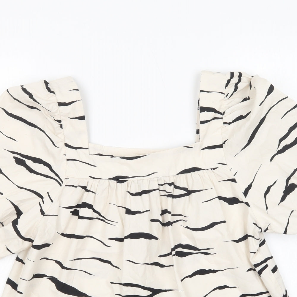 Womens UK Size 10 New Look Ivory Basic Blouse