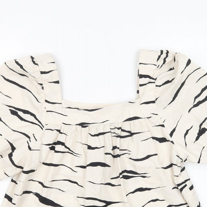 Womens UK Size 10 New Look Ivory Basic Blouse