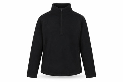 Front view of Gap women’s black polyester pullover sweatshirt, size S, zip