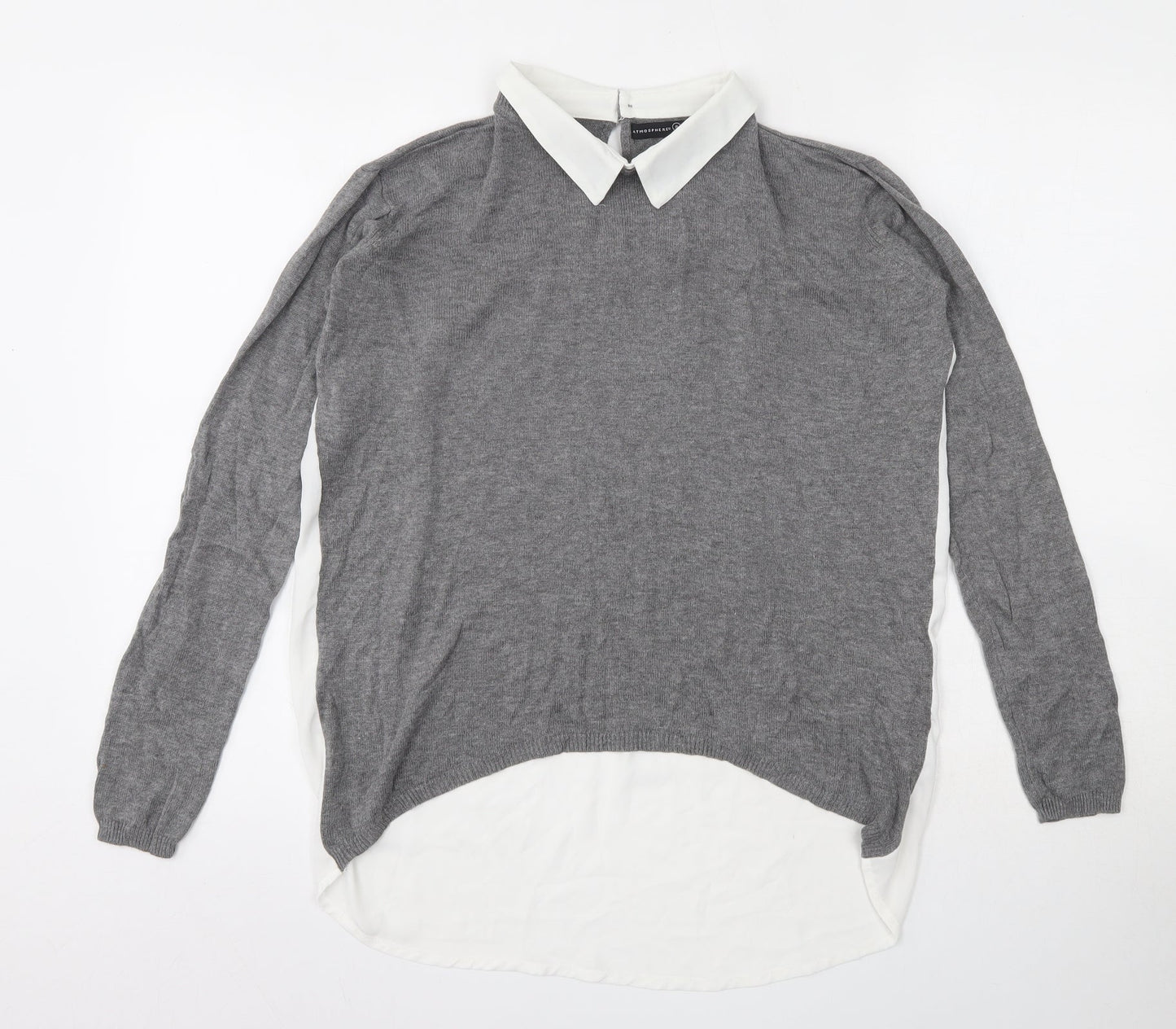 Atmosphere Womens White  Viscose Basic Blouse Size 8 Collared