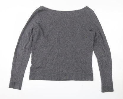 Back view of Woolworths women’s grey 100% cotton pullover sweatshirt, size M, pullover