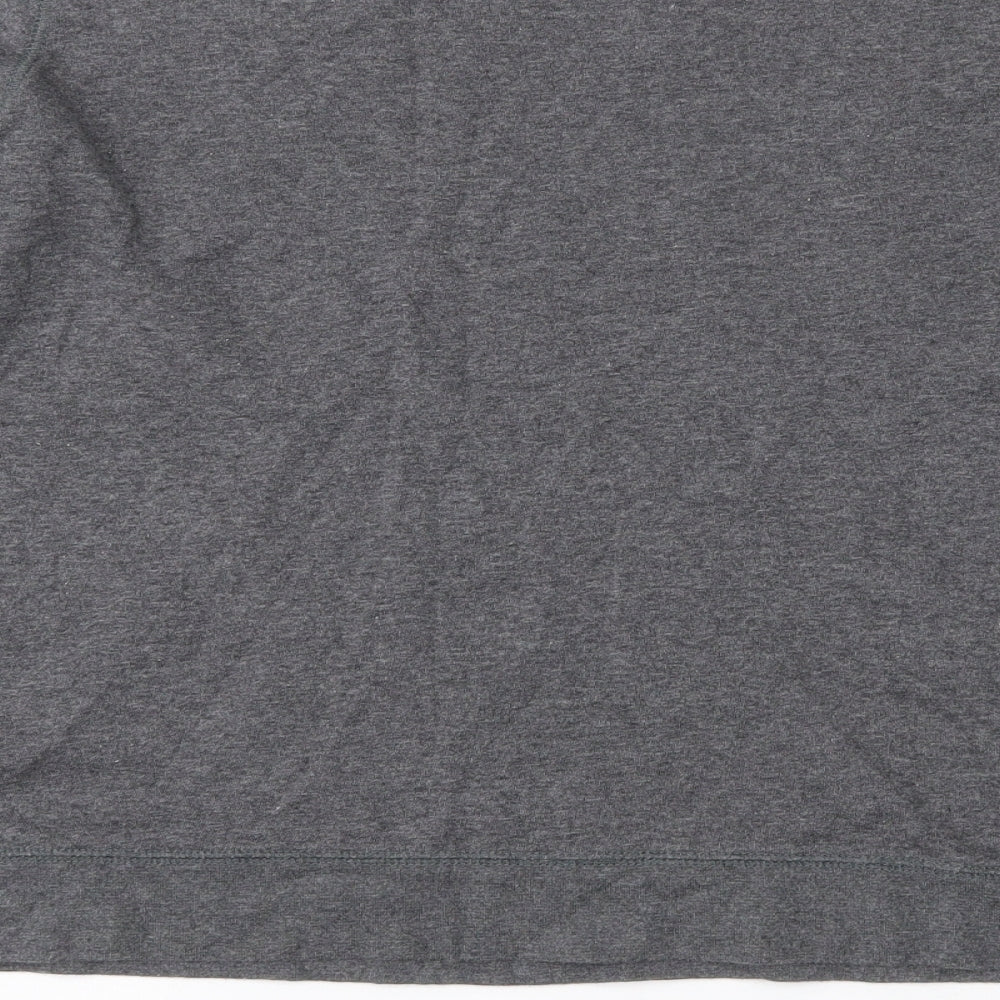 Brand and care label for Woolworths women’s grey 100% cotton pullover sweatshirt, size M, pullover