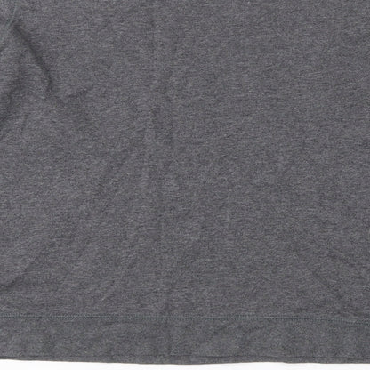 Brand and care label for Woolworths women’s grey 100% cotton pullover sweatshirt, size M, pullover