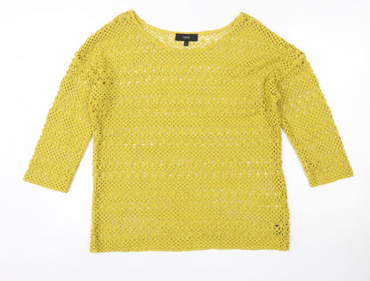 Womens UK Size 12 NEXT Yellow Shrug Jumper