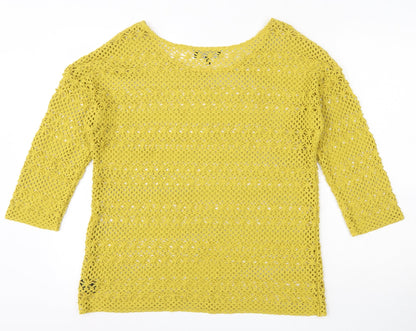 Womens UK Size 12 NEXT Yellow Shrug Jumper