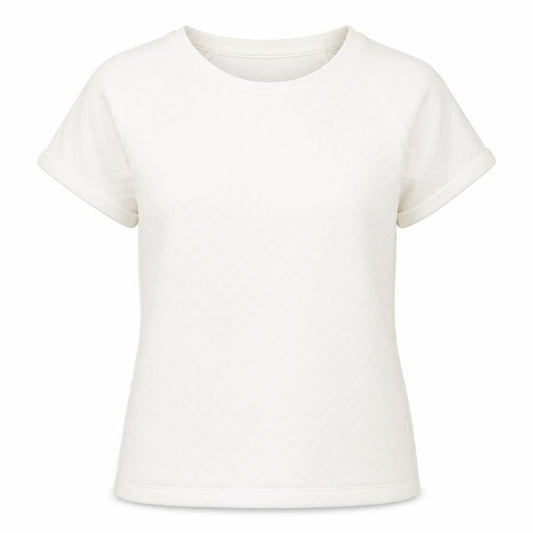 Front view of ESMARA women’s beige argyle/diamond polyester pullover sweatshirt, size UK 10