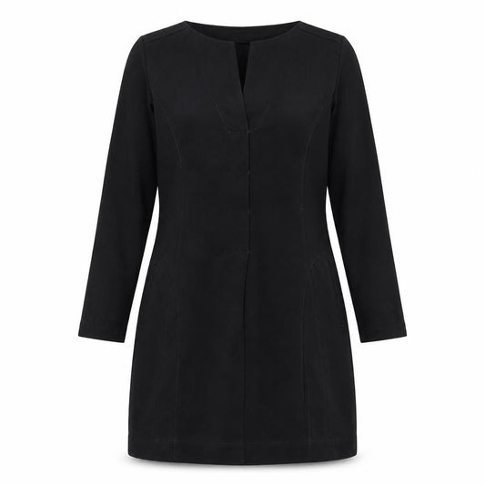 Front view of Sandwich women’s black viscose skater dress, size UK 38, round neck