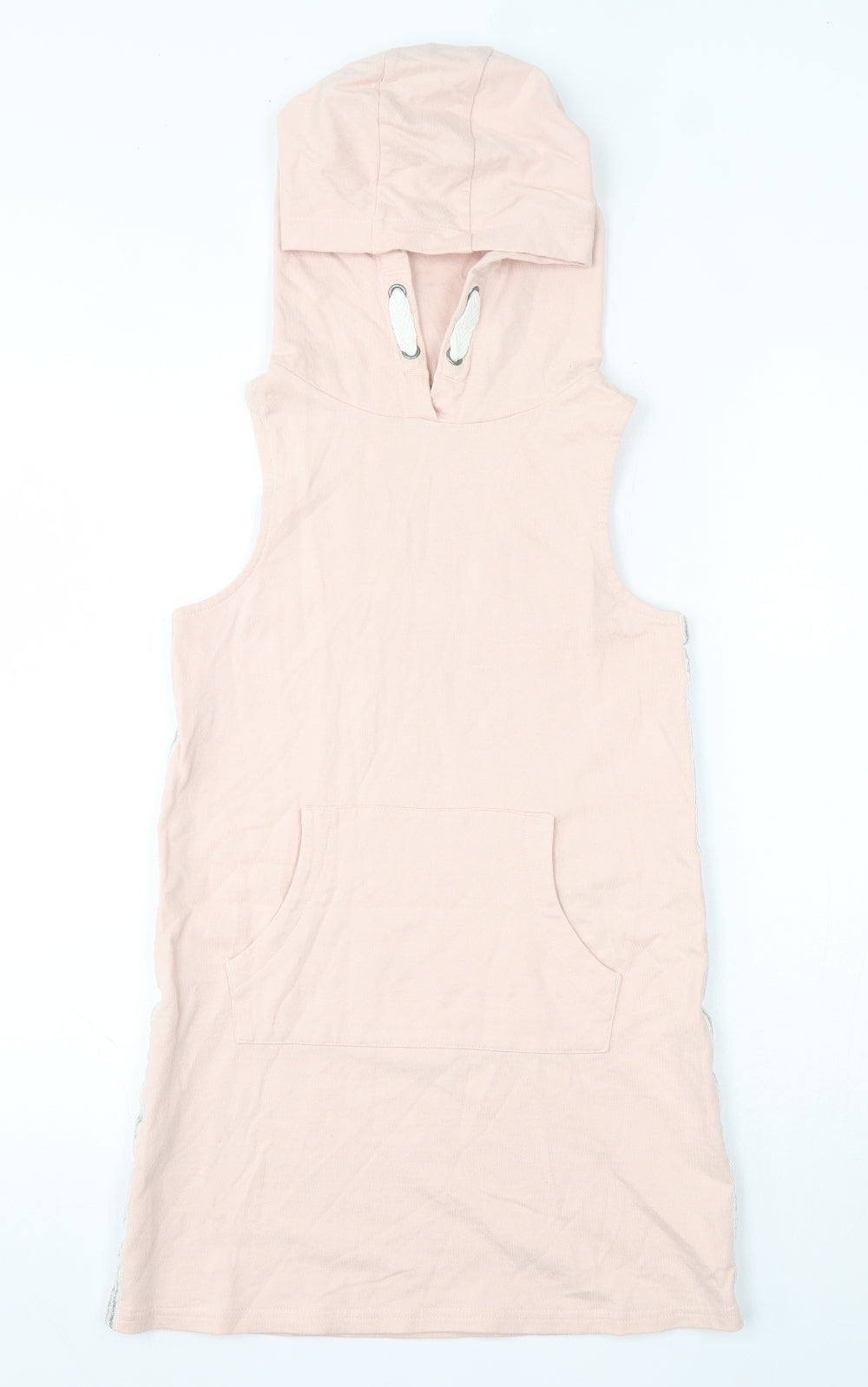 NEXT Girls Pink  100% Cotton Vest Hoodie Size 11 Years  Pullover