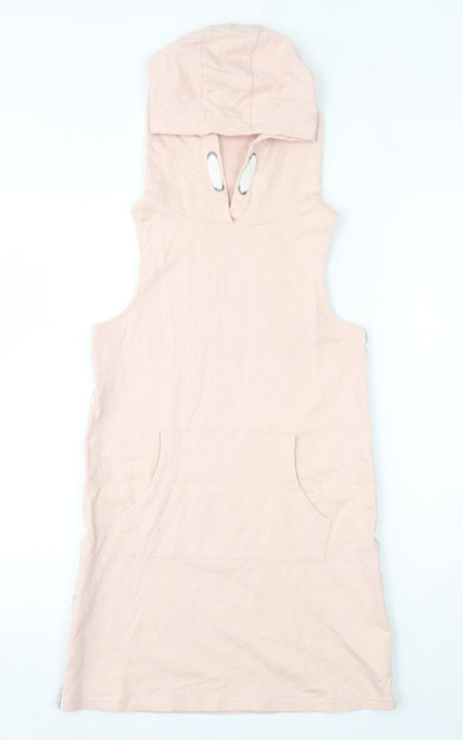 NEXT Girls Pink  100% Cotton Vest Hoodie Size 11 Years  Pullover