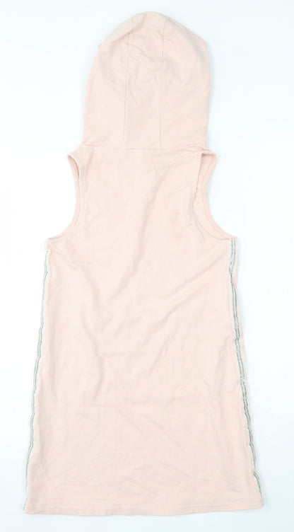 NEXT Girls Pink  100% Cotton Vest Hoodie Size 11 Years  Pullover
