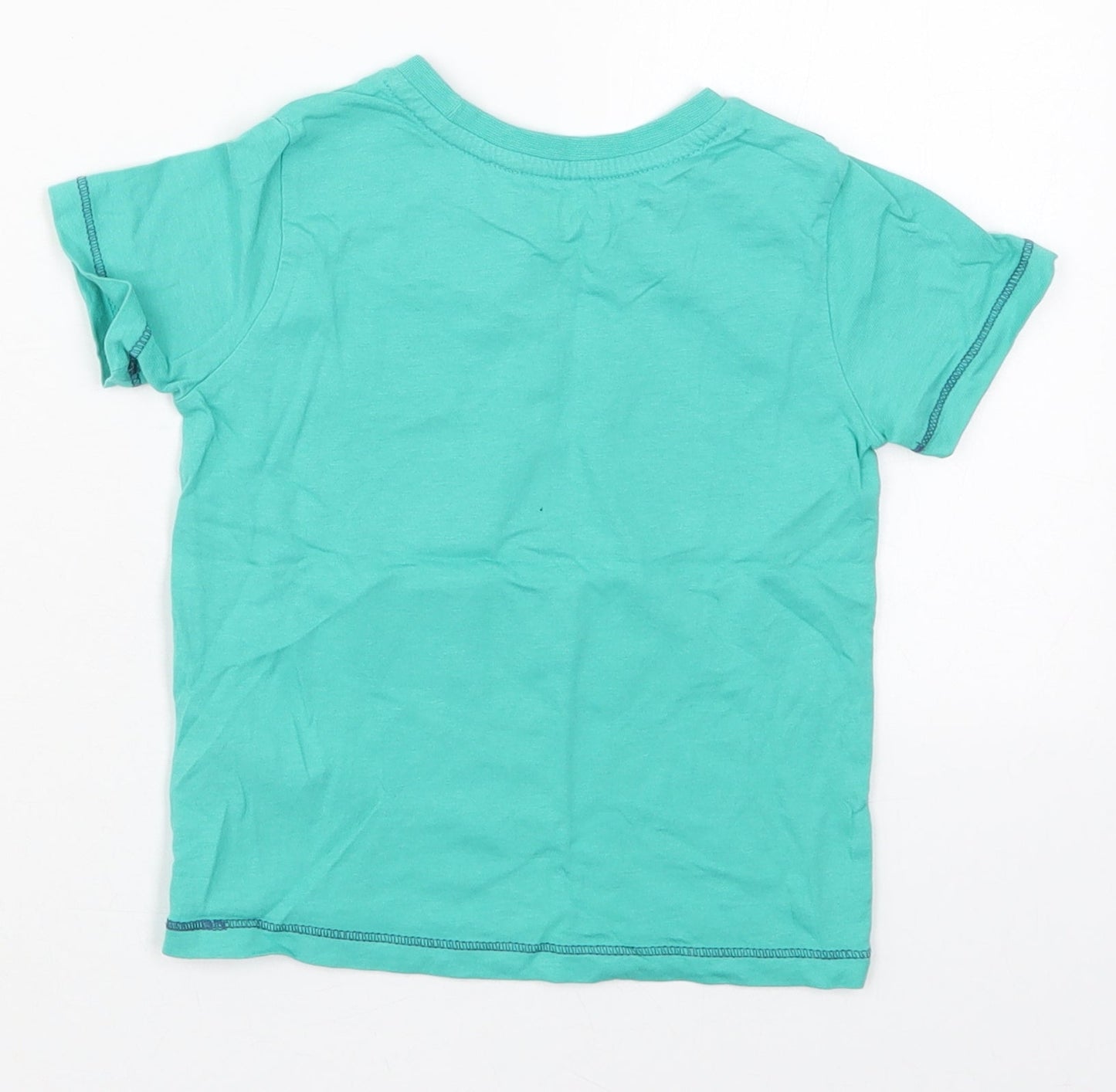 Cool Club Boys Green  Cotton Basic T-Shirt Size 2 Years Crew Neck Pullover - Cool Glasses