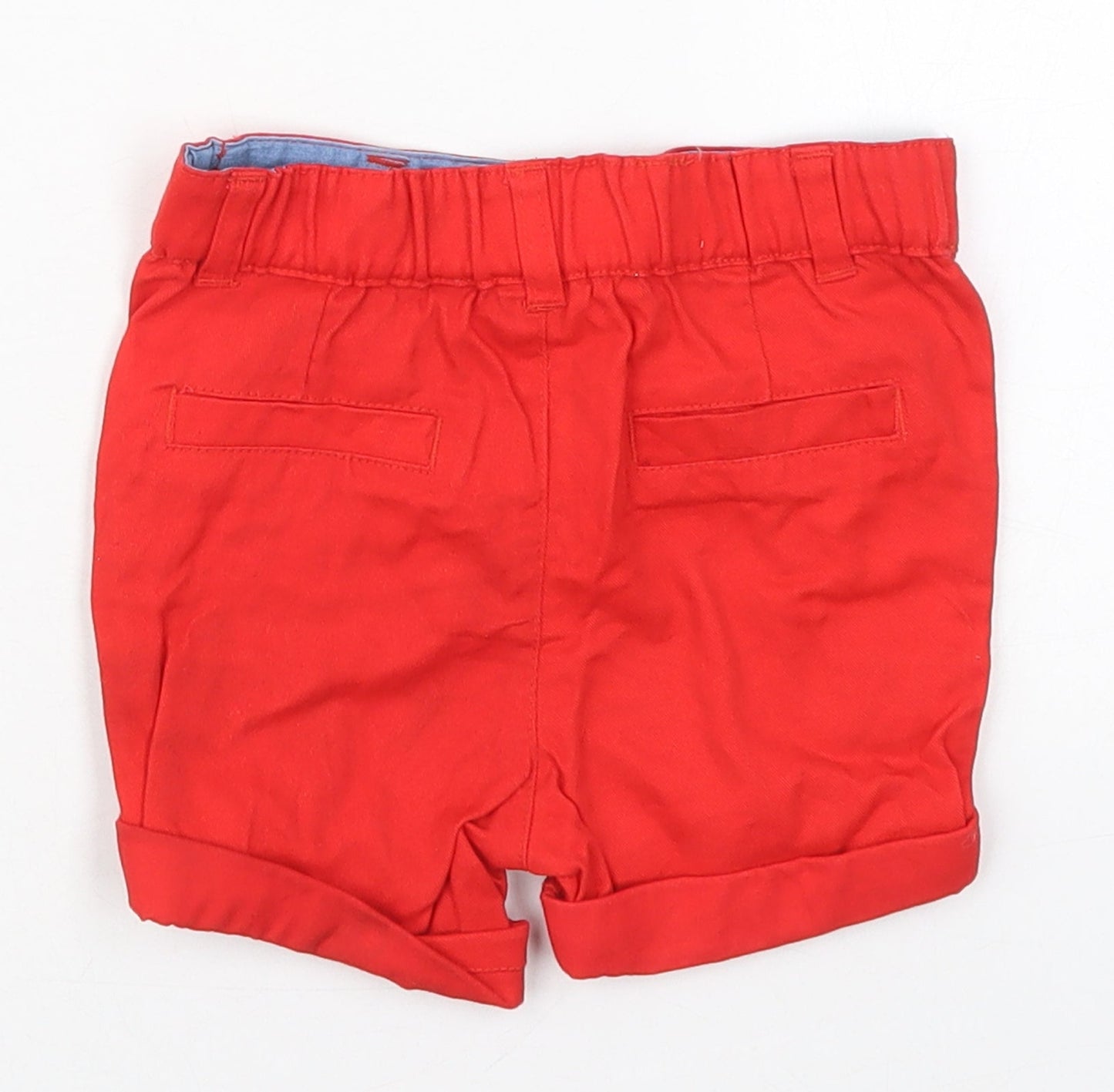 Primark Boys Red  Cotton Cropped Trousers Size 18-24 Months  Button