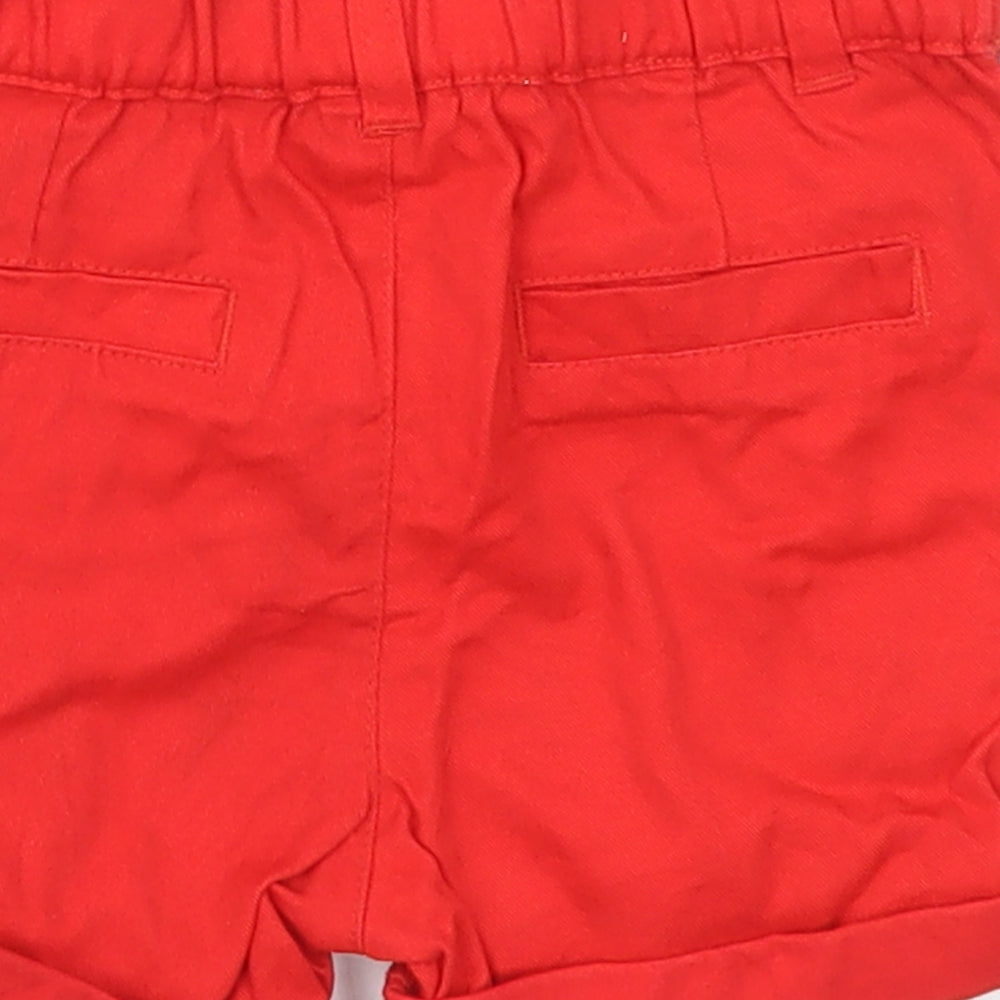 Primark Boys Red  Cotton Cropped Trousers Size 18-24 Months  Button