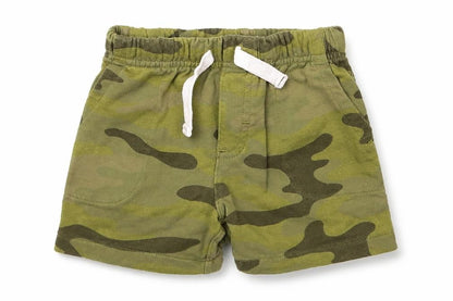 Front view of Carters boys’ green camouflage cotton sweatpants, size 18, months drawstring