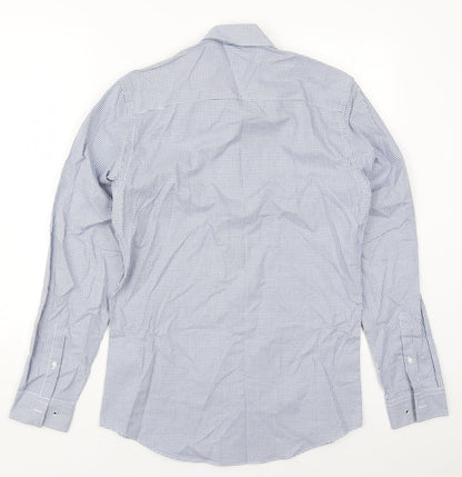 Taylor & Wright Mens Blue Geometric Cotton  Button-Up Size 14.5 Collared Button