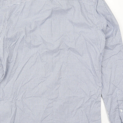 Taylor & Wright Mens Blue Geometric Cotton  Button-Up Size 14.5 Collared Button