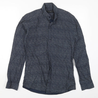 Mens UK Size 14.5 Cedar Wood State Blue  Button-Up Long Sleeve Casual Shirt