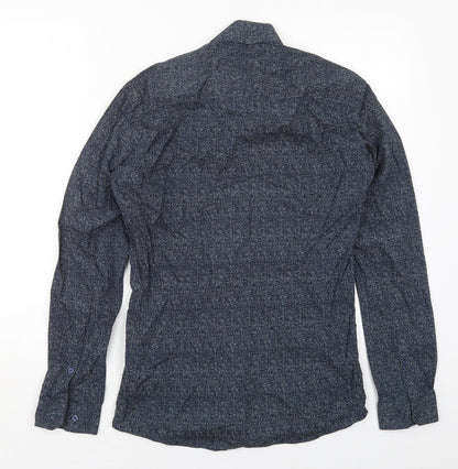 Mens UK Size 14.5 Cedar Wood State Blue  Button-Up Long Sleeve Casual Shirt