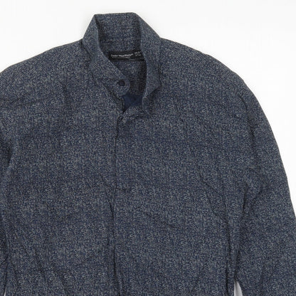 Mens UK Size 14.5 Cedar Wood State Blue  Button-Up Long Sleeve Casual Shirt