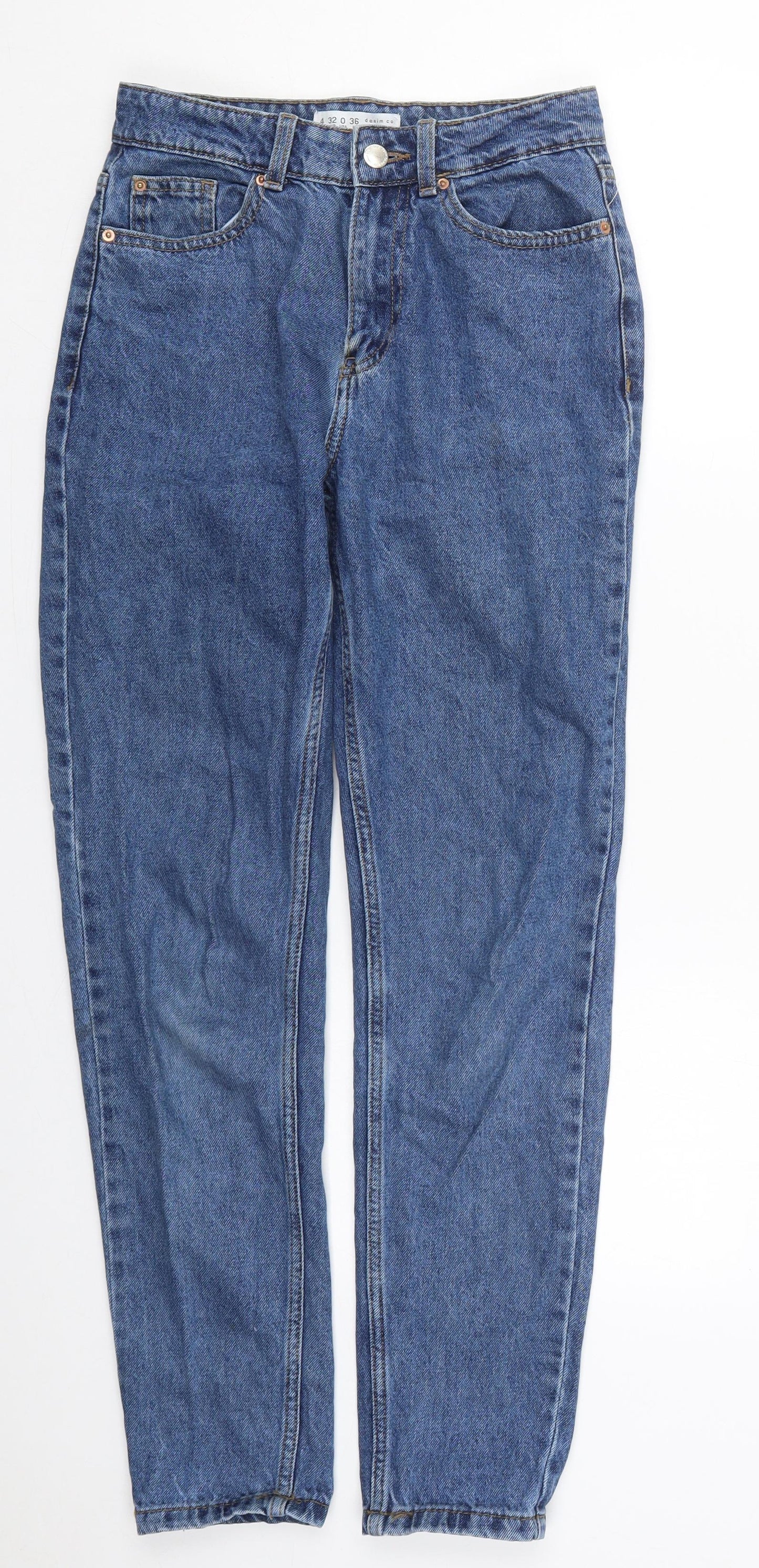 Denim Co Womens Blue  Cotton Tapered Jeans Size 4 L29 in Regular Button