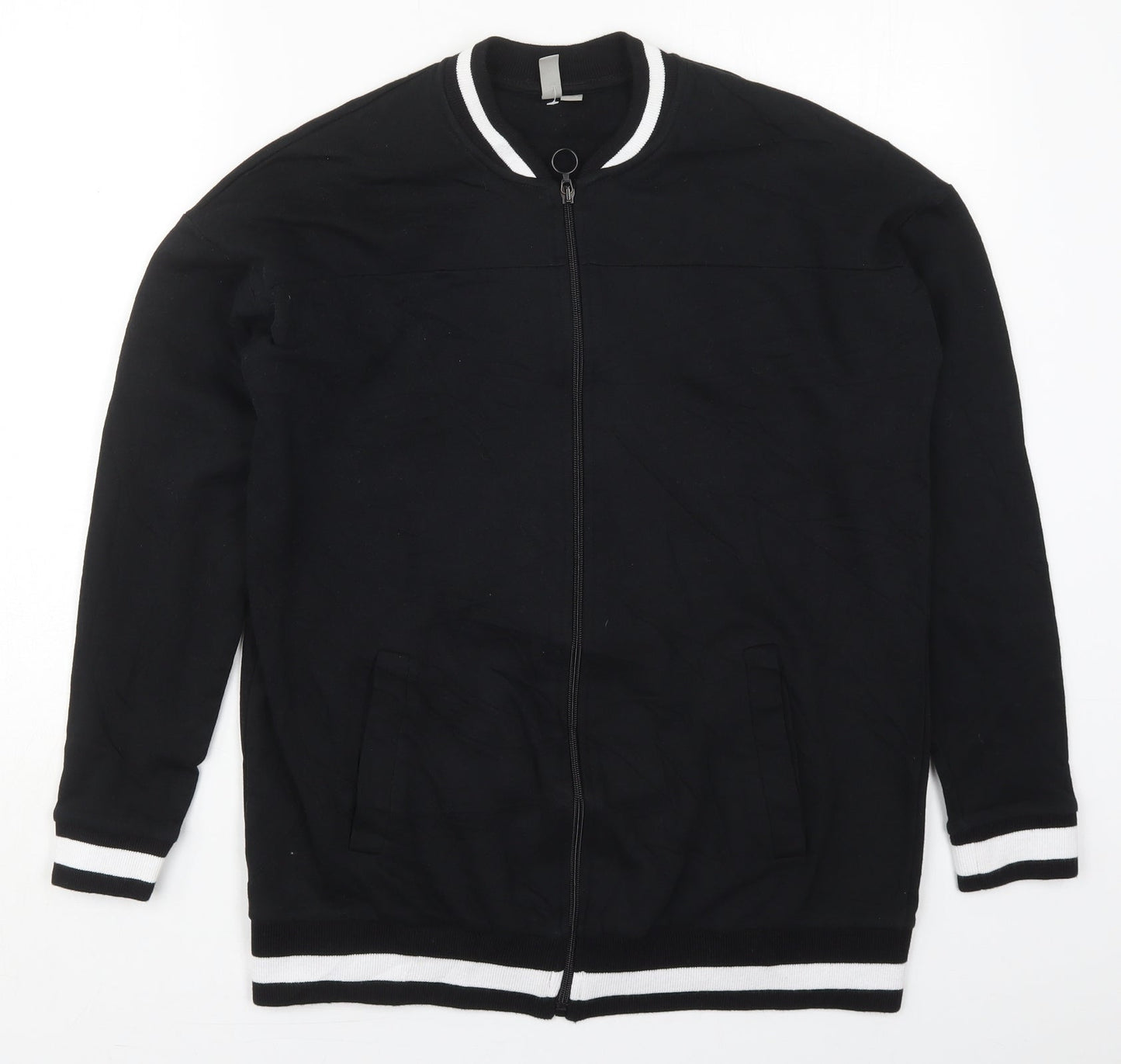 Womens UK Size 10 ASOS Black Full Zip Sweatshirt
