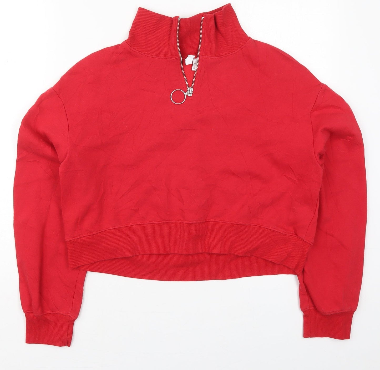 H&M Womens Red  Cotton Pullover Sweatshirt Size XS  Pullover