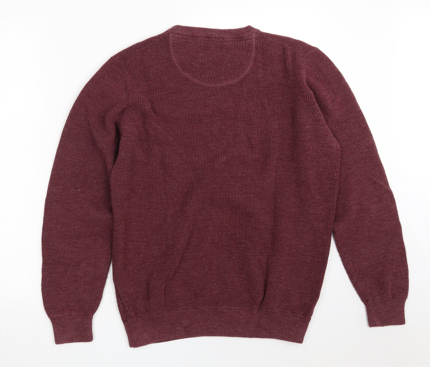 CASAMODA Mens Purple Round Neck  Cotton Pullover Jumper Size M