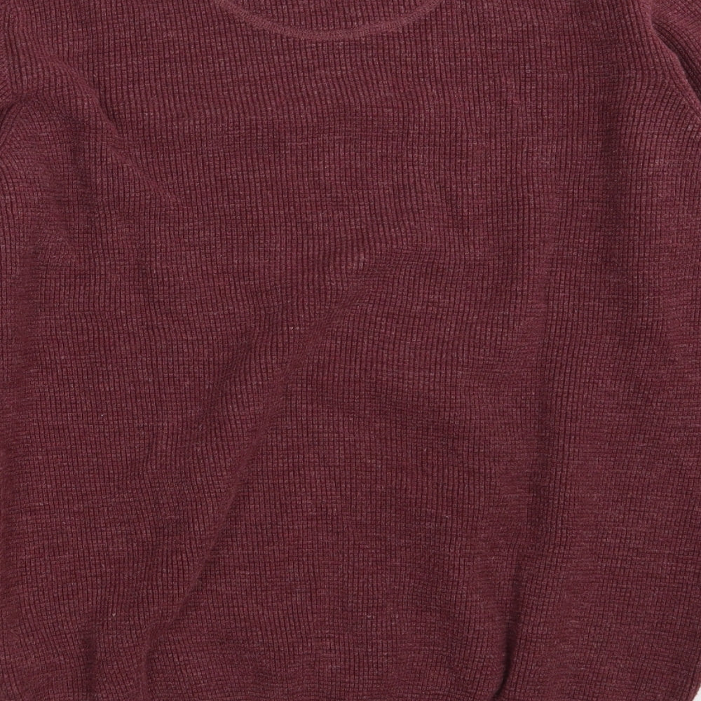 CASAMODA Mens Purple Round Neck  Cotton Pullover Jumper Size M