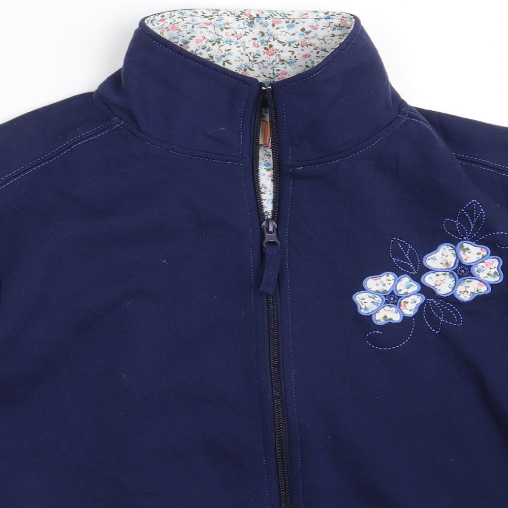 Close-up detail of Dixie women’s blue jacket, size S, zip -, size S/m