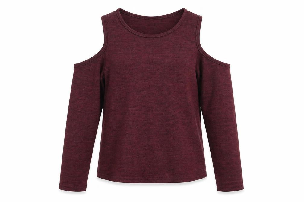 Front view of New Look girls’ purple polyester pullover sweatshirt, size 12-13, years - cropped