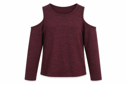Front view of New Look girls’ purple polyester pullover sweatshirt, size 12-13, years - cropped