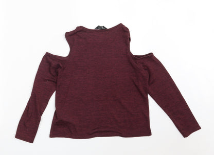 New Look Girls Purple  Polyester Pullover Sweatshirt Size 12-13 Years   - Cropped