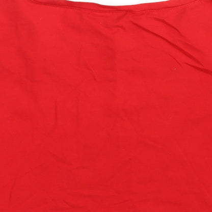 Morango Womens Red  100% Cotton Cropped T-Shirt Size S Round Neck - COOL