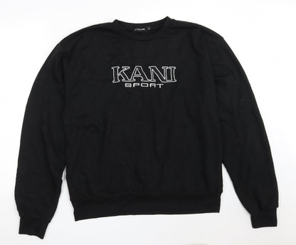 Additional front view of PRETTYLITTLETHING women’s black polyester pullover sweatshirt, size S, - kani sport