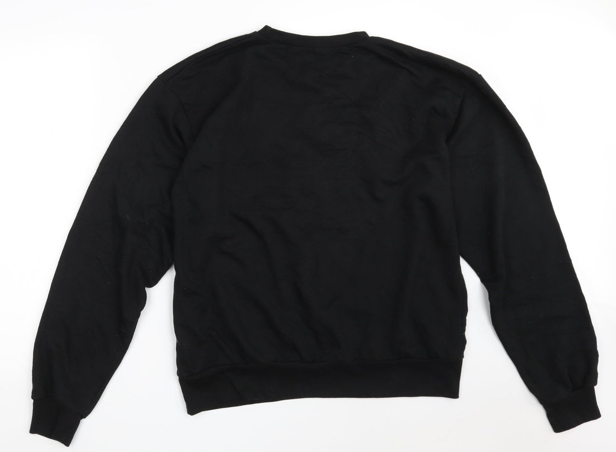 Back view of PRETTYLITTLETHING women’s black polyester pullover sweatshirt, size S, - kani sport