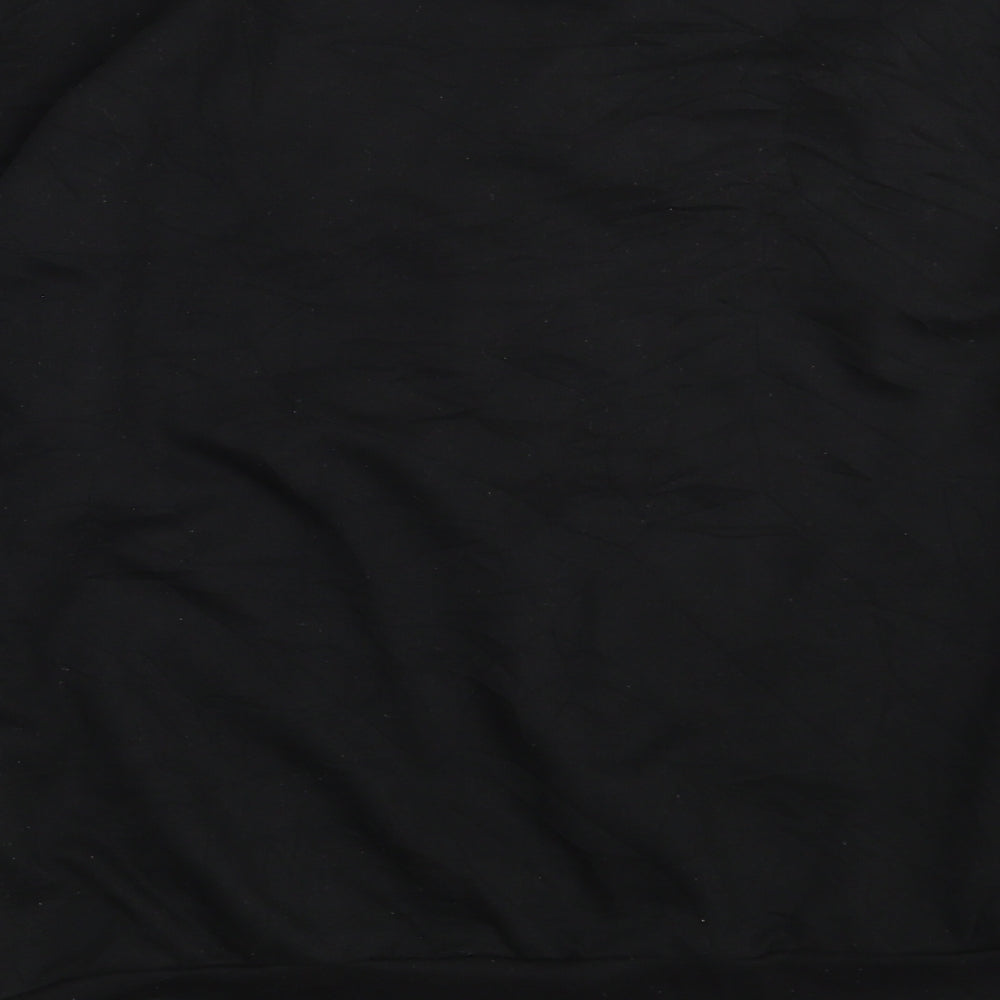 Brand and care label for PRETTYLITTLETHING women’s black polyester pullover sweatshirt, size S, - kani sport