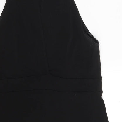 Debenhams Womens Black  Polyester A-Line  Size 14  Round Neck