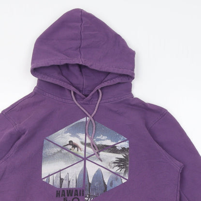 hawaii Womens Purple  Cotton Pullover Hoodie Size S  Pullover