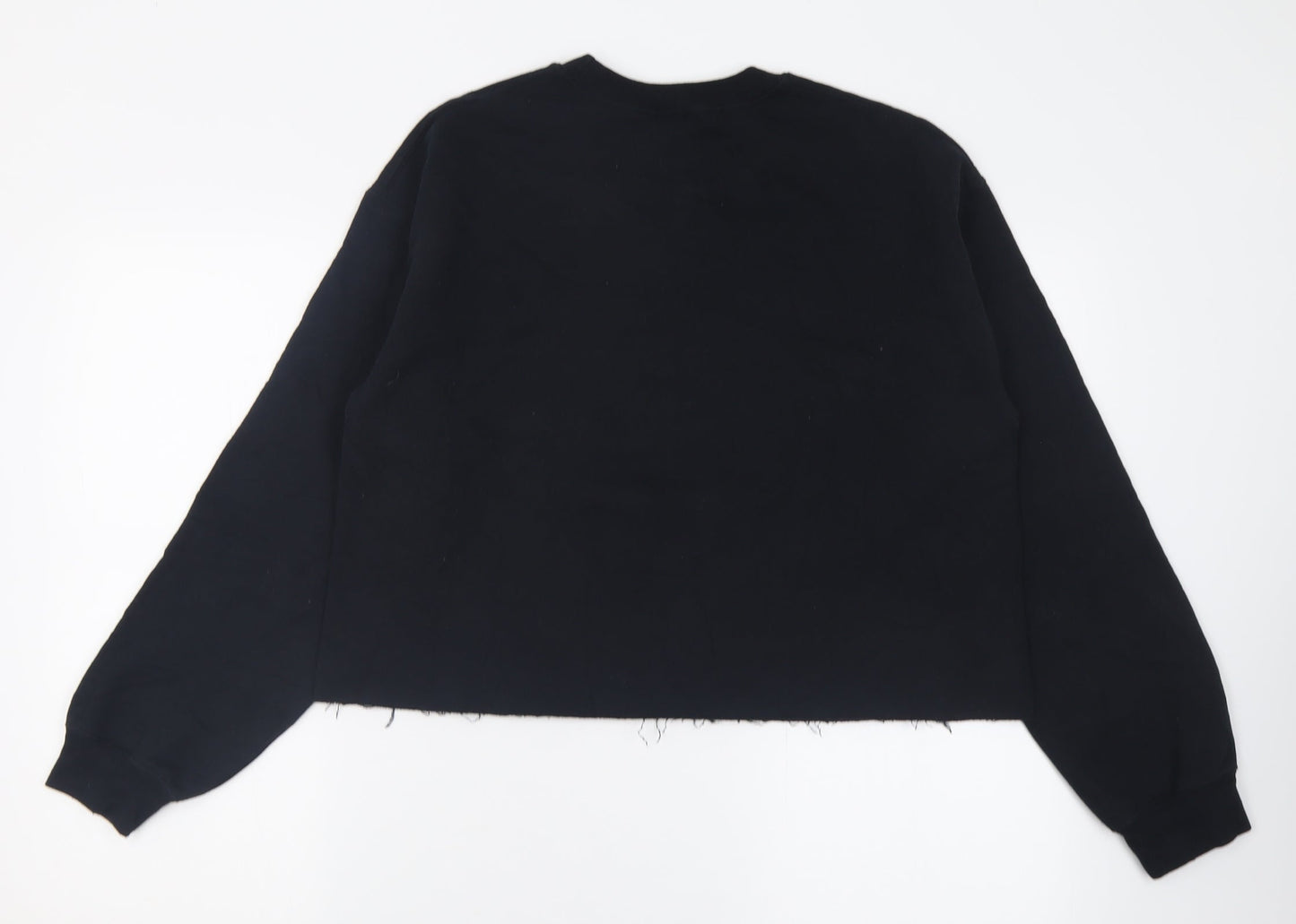 River Island Womens Black  Cotton Pullover Sweatshirt Size S  Pullover - Cropped