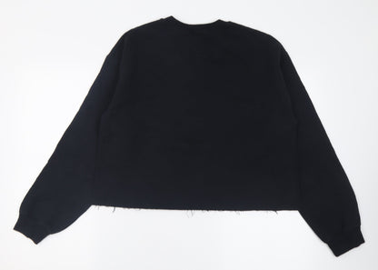 River Island Womens Black  Cotton Pullover Sweatshirt Size S  Pullover - Cropped