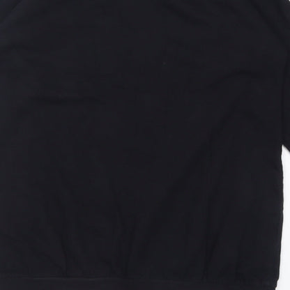 Brand and care label for silver dagger women’s black cotton tunic sweatshirt, size UK 8, pullover