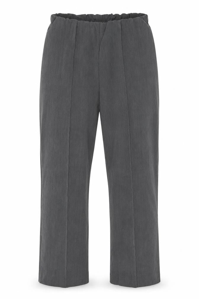 Front view of bonmar ch women’s grey polyester trousers, size UK 12, 27-inch leg regular