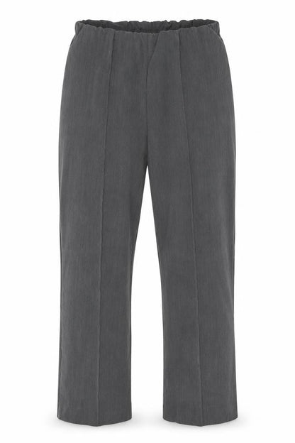 Front view of bonmar ch women’s grey polyester trousers, size UK 12, 27-inch leg regular