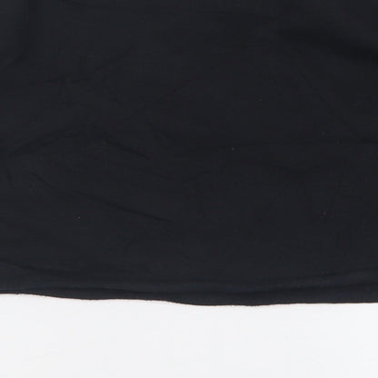 Brand and care label for PRETTYLITTLETHING women’s black polyester pullover sweatshirt, pullover - cropped christmas