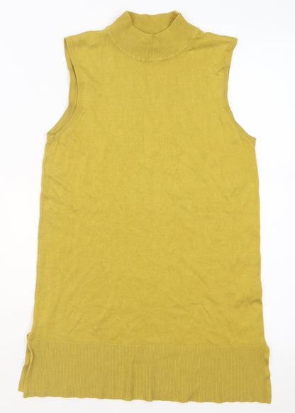 Womens UK Size 8 F&F Yellow Basic Tank
