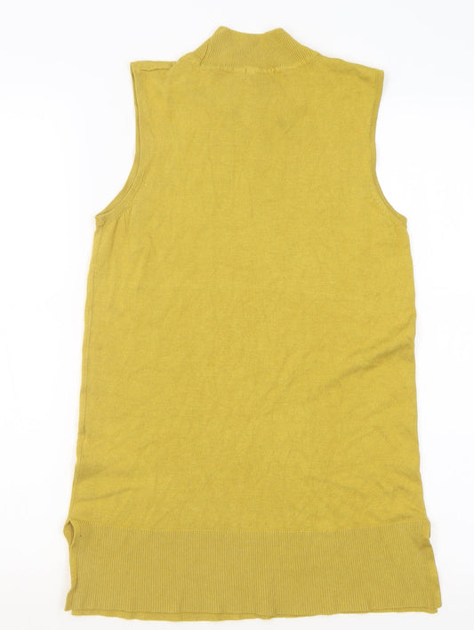 Womens UK Size 8 F&F Yellow Basic Tank