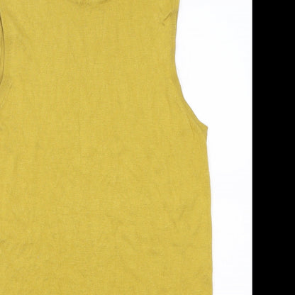 Womens UK Size 8 F&F Yellow Basic Tank
