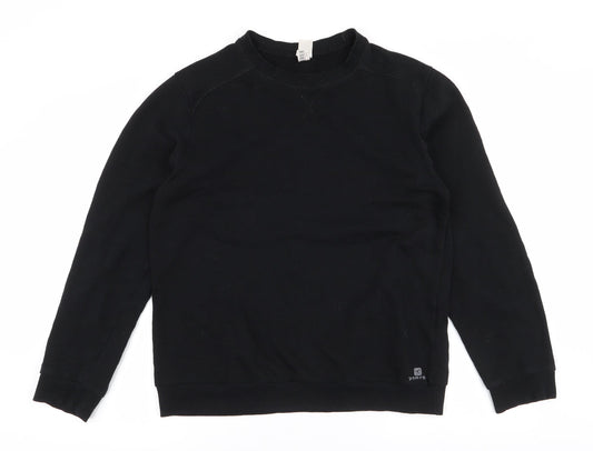 Mens UK Size L Oxylane Black Pullover Sweatshirt