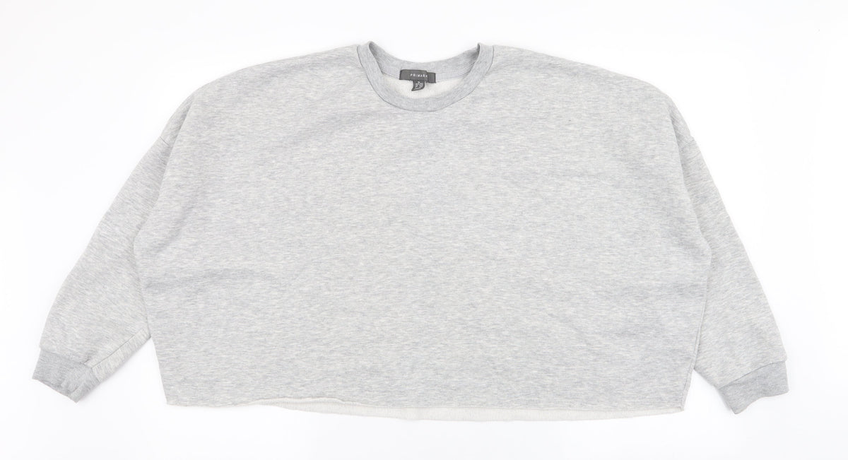 Additional front view of Primark women’s grey polyester pullover sweatshirt, size XL, pullover - cropped