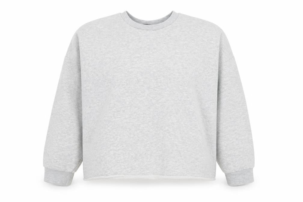 Front view of Primark women’s grey polyester pullover sweatshirt, size XL, pullover - cropped